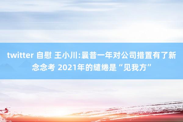 twitter 自慰 王小川:曩昔一年对公司措置有了新念念考 2021年的缱绻是“见我方”
