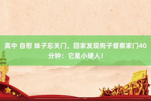 高中 自慰 妹子忘关门，回家发现狗子督察家门40分钟：它是小硬人！