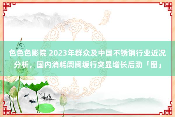 色色色影院 2023年群众及中国不锈钢行业近况分析，国内消耗阛阓缓行突显增长后劲「图」