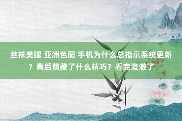 丝袜美腿 亚洲色图 手机为什么总指示系统更新？背后荫藏了什么精巧？看完澄澈了